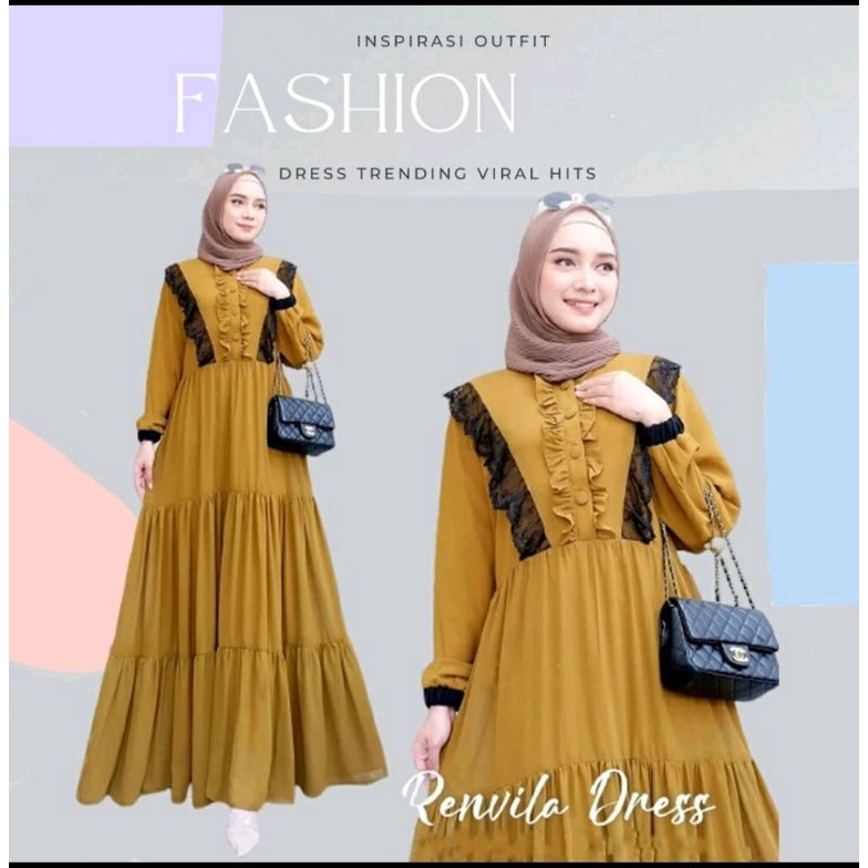 Renvilla Dress Dress Dewasa dan Remaja  Kekinian Gamis  Cantik