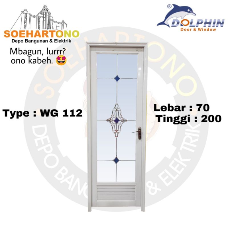 Pintu kamar mandi aluminium minimalis dolphin WG 112