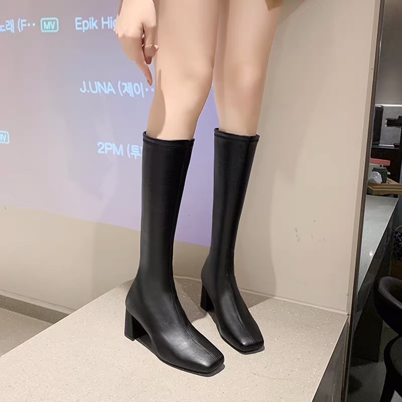 Waterproof Knee Boots Heel Boots Selutut Anti Air