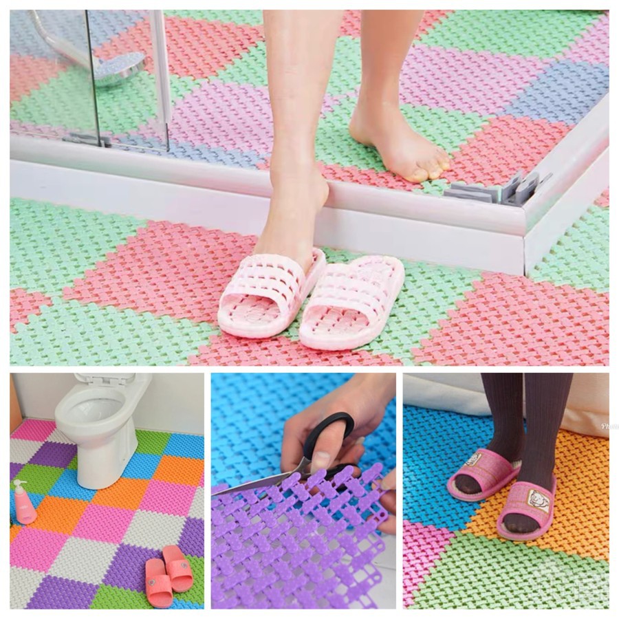 Keset Kamar Mandi Anti Slip Karet PVC Keset Kaki 25cm x 25 cm