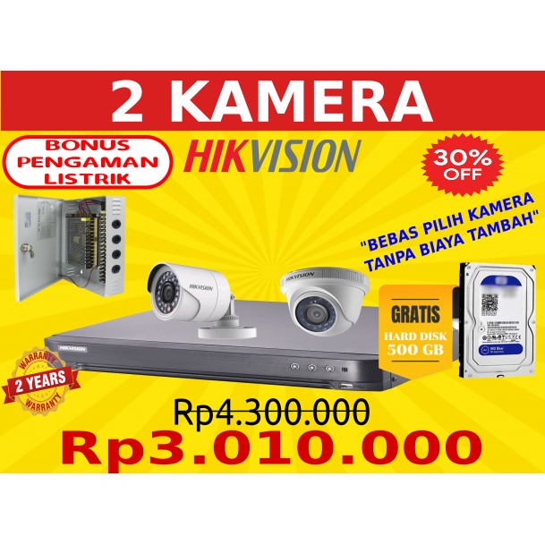 Paket Camera CCTV Hikvision + Gratis Jasa Pasang CCTV
