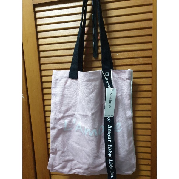 love shopping bag (pink) miniso original