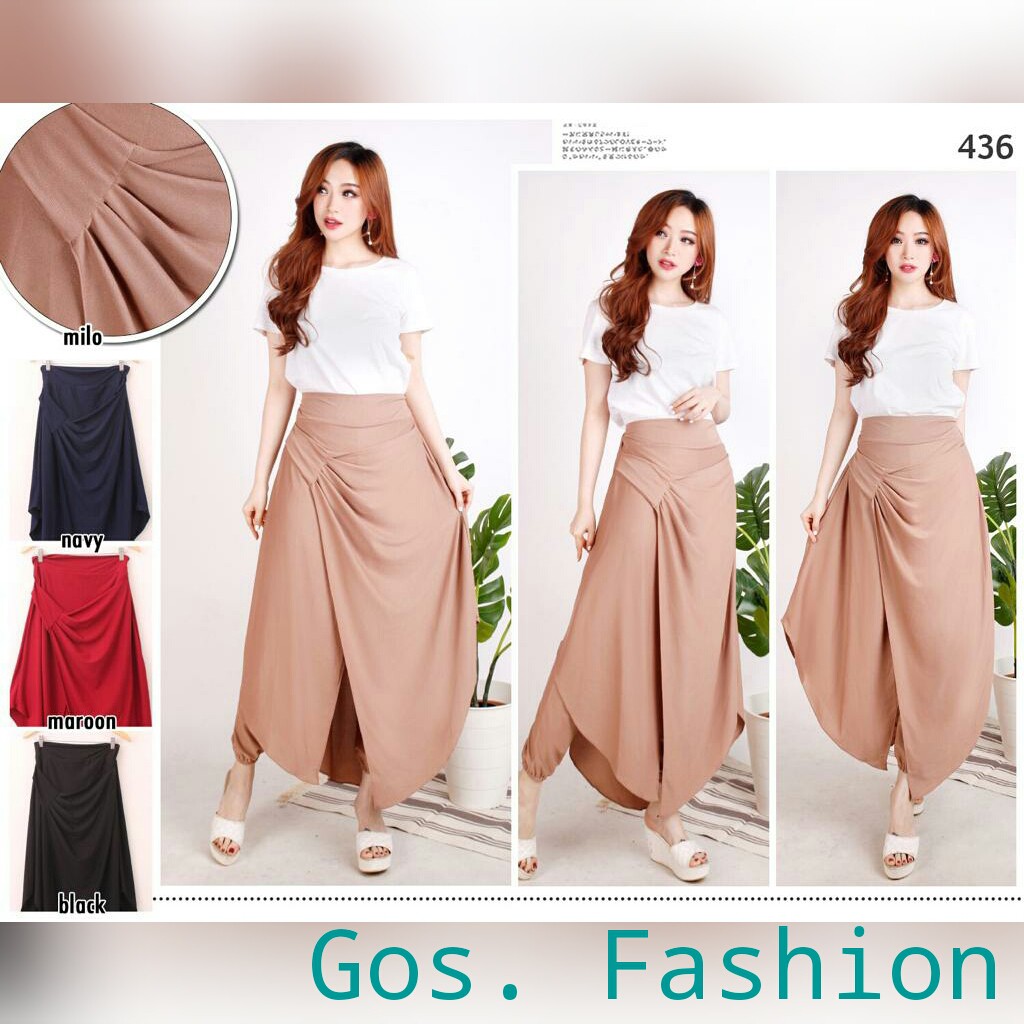 Gos CELANA DOUBLE KULOT WANITA Celana Panjang Kulot Polos Pakaian Wanita Bawahan Wanita Polos - 3309