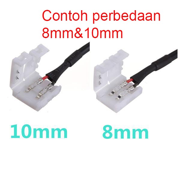 10mm cable 2pin DC Connector Adapter For SMD 5050 / 5630 LED Strip