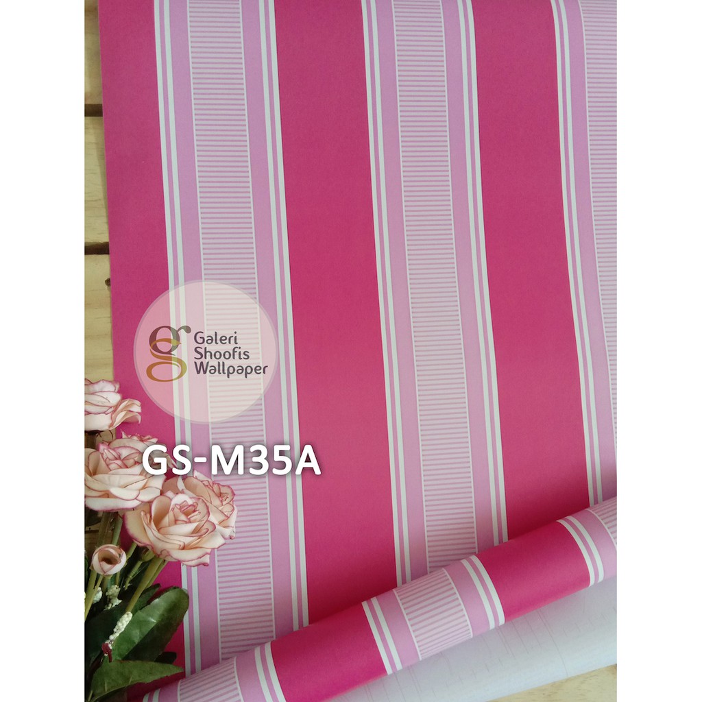  Wallpaper  Stiker Salur  Pink  Garis kode 35A Shopee Indonesia