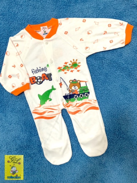 Jumper Panjang Tutup Kaki Sleepsuit Bayi Newborn 0-3 Bulan Sablon