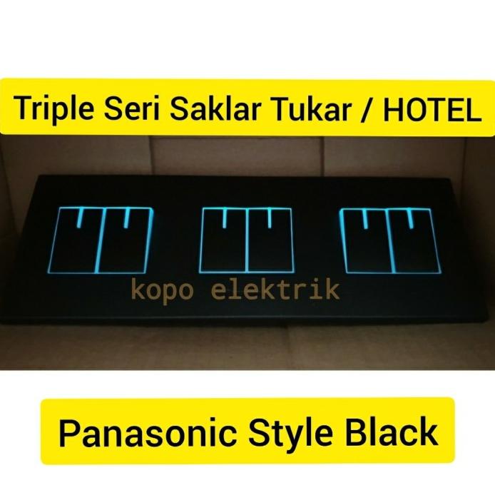 SAKLAR - PANASONIC STYLE BLACK HOTEL TRIPLE SAKLAR SERI SAKLAR 2 ARAH HITAM