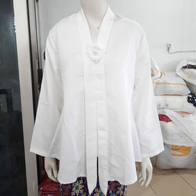(P92/100) Kebaya floy TANGAN PANJANG kutubaru std-jumbo busui kartini KeroncongBusana (PJG)-Putih