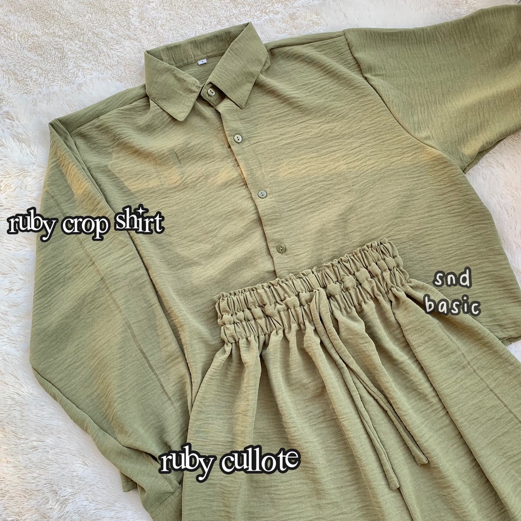 RUBY CROP TOP CRINKLE SHIRT | KEMEJA KATUN KRINGKEL CROP PREMIUM | KOREAN CROP TOP-2