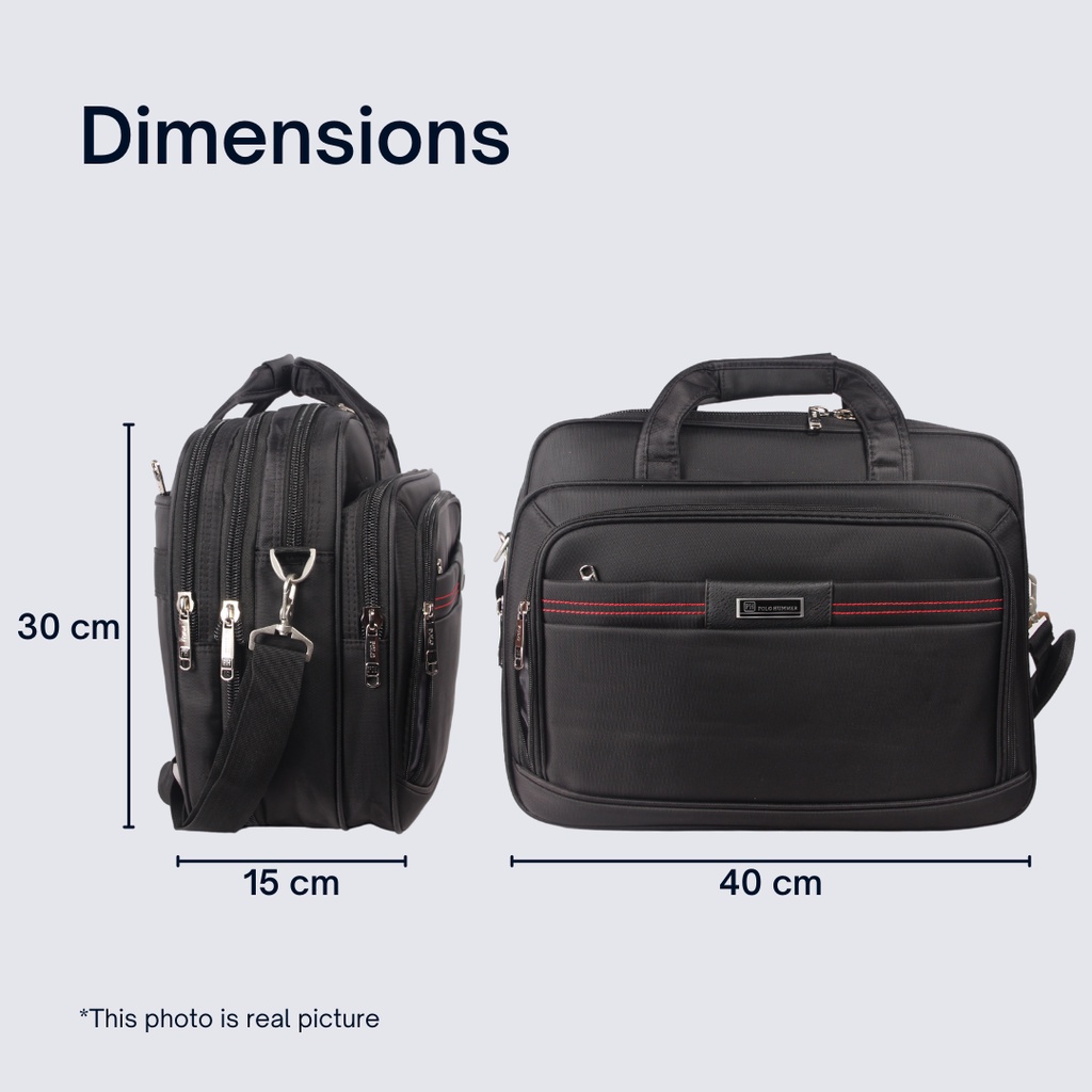 Tas Kantor Kerja Pria Selempang Jinjing bisa expanding - Briefcase Original Import Polo Hummer