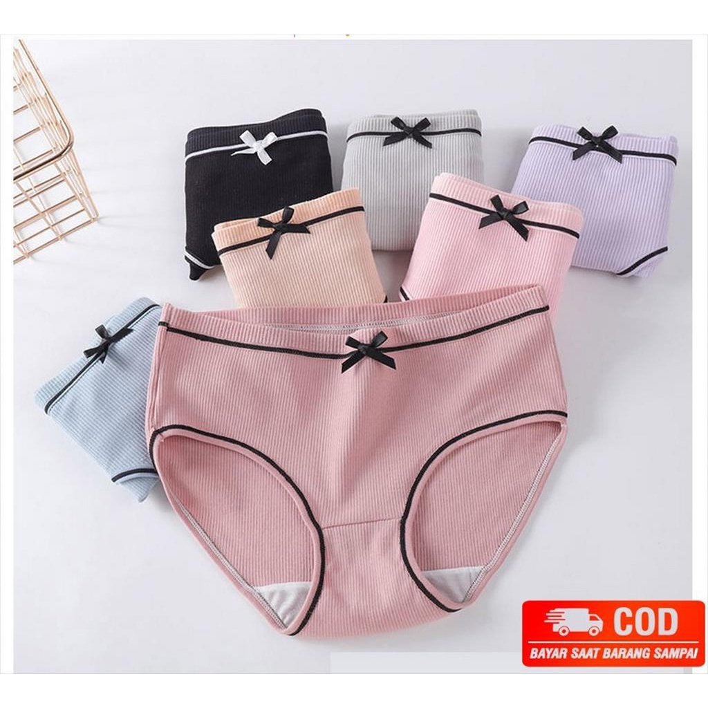 YA 872 - Celana Dalam Wanita Polos List Pita Halus CD Cewek Import Underwear Wanita Sempak Dalaman Wanita