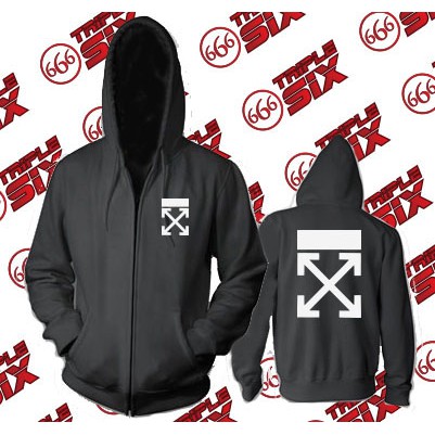 Jaket Hoodie ZIpper Premium Design Off X White