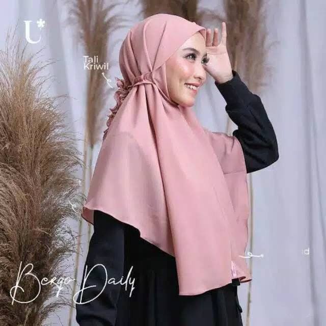 Aulia jilbab bergo Maryam kriwil diamond / bergo tali non pet Hijab