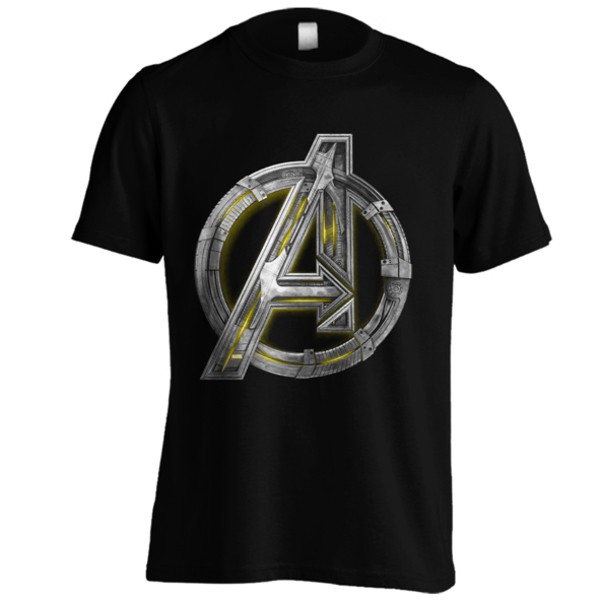 Kaos Atasan Pria BX0837 - AVENGER - LOGO - C03 - HITAM Ukuran XS - 6XL