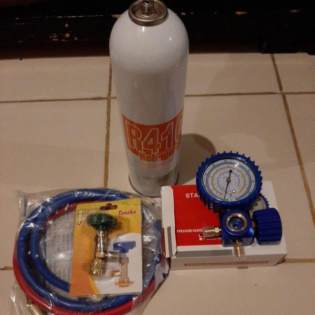 Paket Isi Freon 410a Dgn Manifold Single Sight Glass Multi