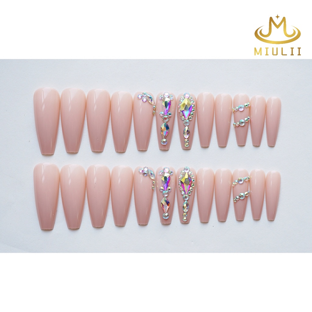 MIULII / KUKU PALSU  A0483  / 24PCS / 3D / NAIL ART / PREMIUM / CUTE / BIRU / FREE LEM JELLY / KUTEK