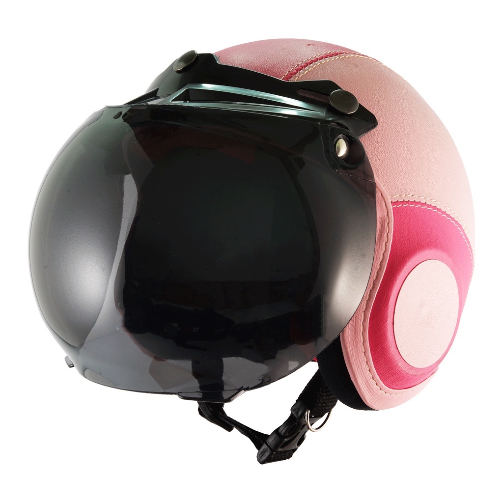 Helm Bogo Retro Anak Untuk Usia 2-6 Tahun Polos - Pink Muda Pink Tua