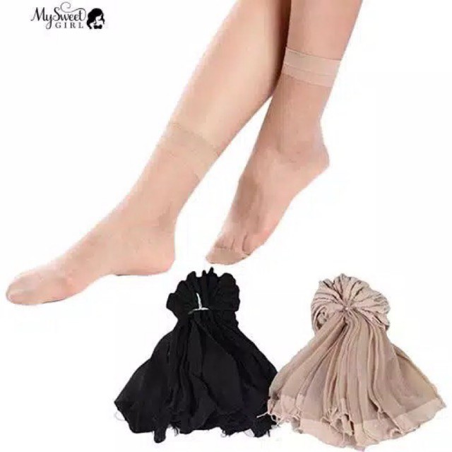 [Bisa COD] - KAOS KAKI ANKLE BAHAN LACE ELASTIS ULTRA TIPIS TRANSPARAN LEMBUT