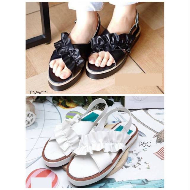 SALE SANDAL REMPEL RUBI WANITA TALI LUCU MURAH DATAR FLATFORM PENDEK MAIN MALL MODEL GUCCI IMPORT