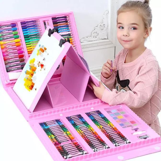 

Mainan Anak Set Spidol CRAYON 208pcs Untuk Melukis/Mewarna - Biru