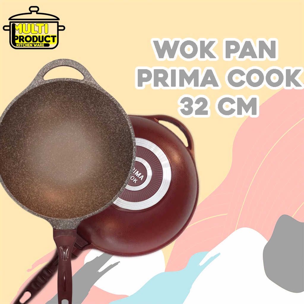 (ORIGINAL) "Prima cook" Wok pan 32cm Tanpa Lengket