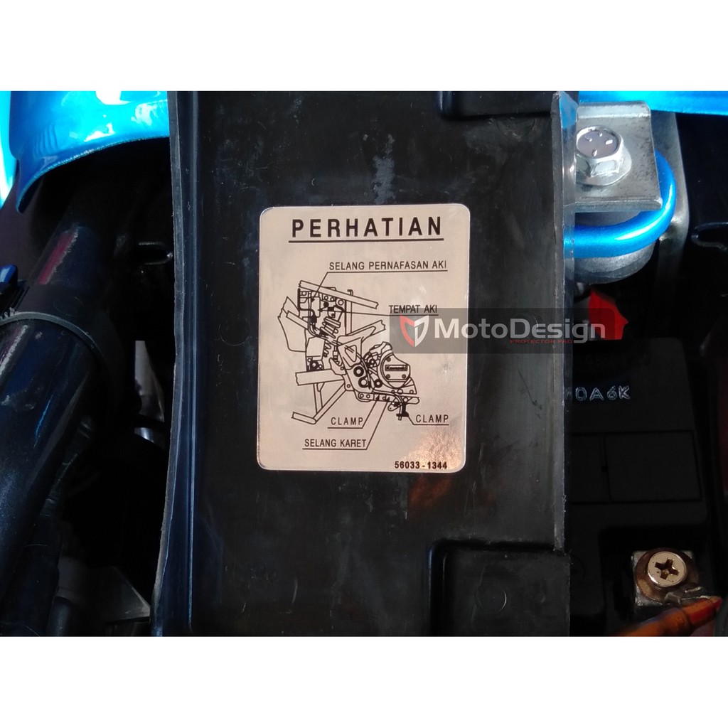 Stiker Decal Striping Label Detail Perhatian Aki Battery Ninja RR OLD NEW