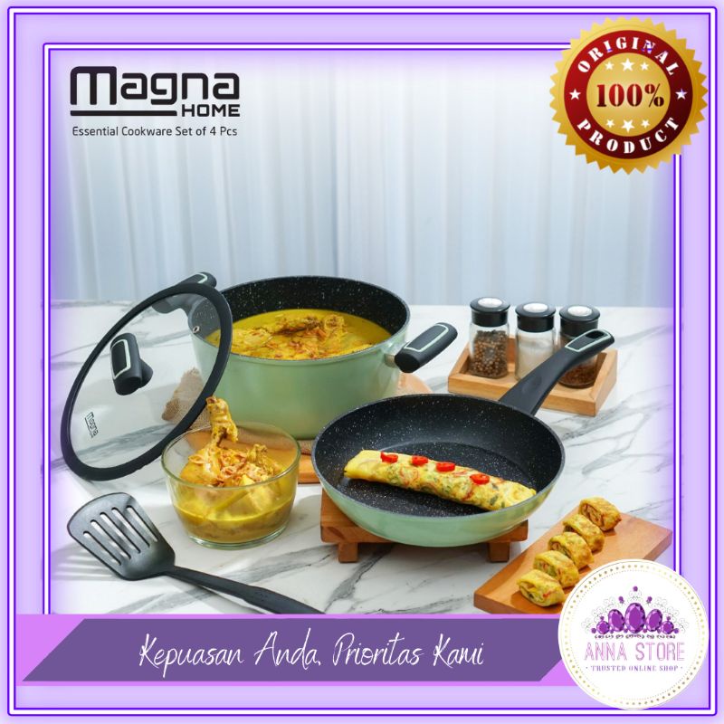TERBARU‼️magna home essential cookware set/panci premium/anti lengket/marble coating