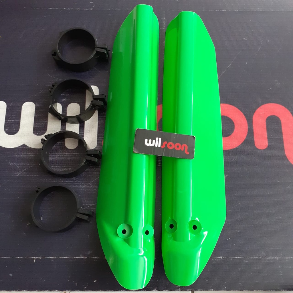 Pelindung Shock Depan / Cover Shock Depan Kawasaki KLX 150 Hijau
