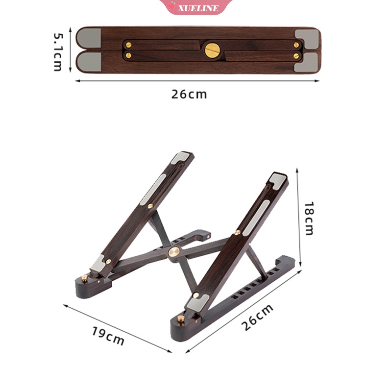 Stand Holder Laptop / Notebook / MacBook Air Pro 11-17 &quot;8 Level Ketinggian Adjustable Bahan Kayu