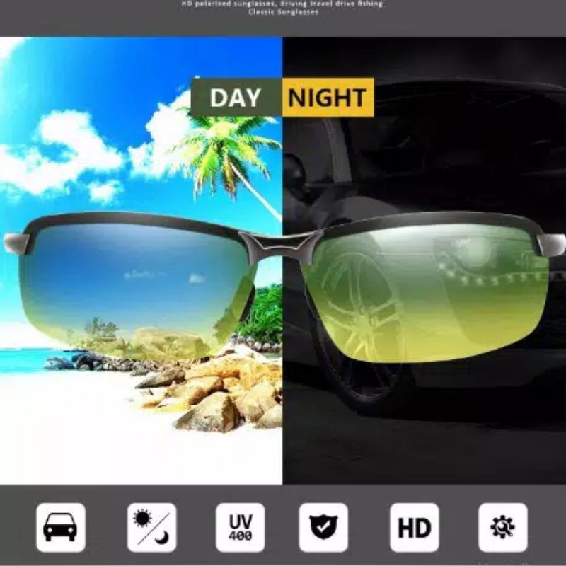 Kacamata Polarized Night Vision Anti Silau Siang Dan Malam