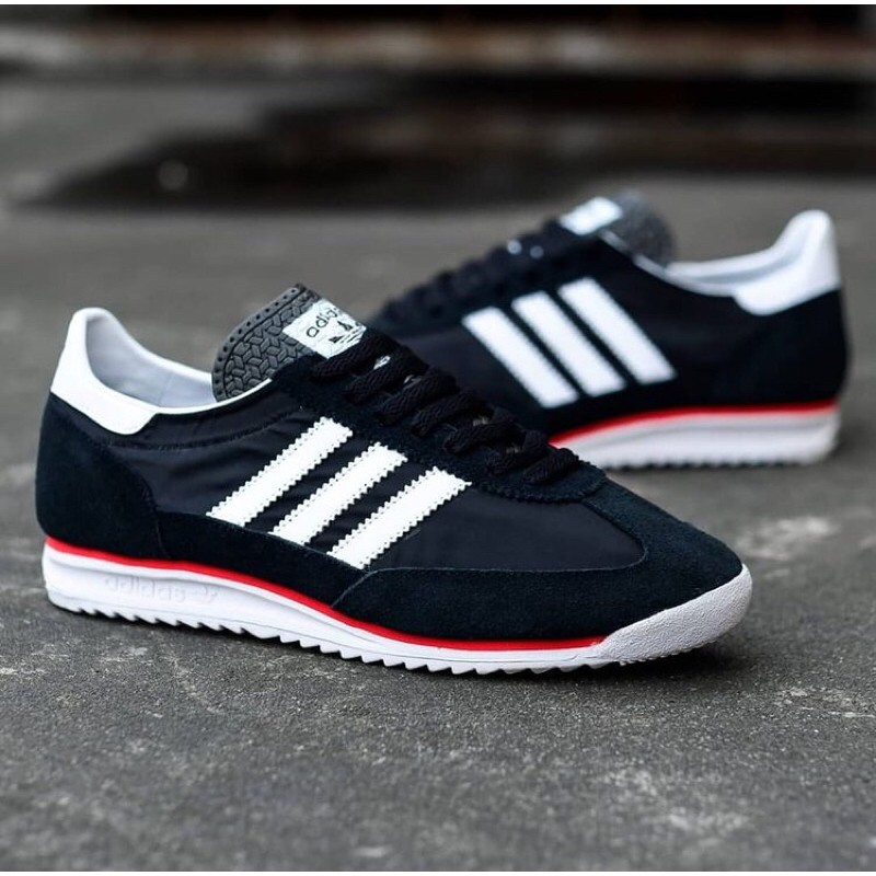 Sepatu Adidas Original SL72 Black White Red Sole White