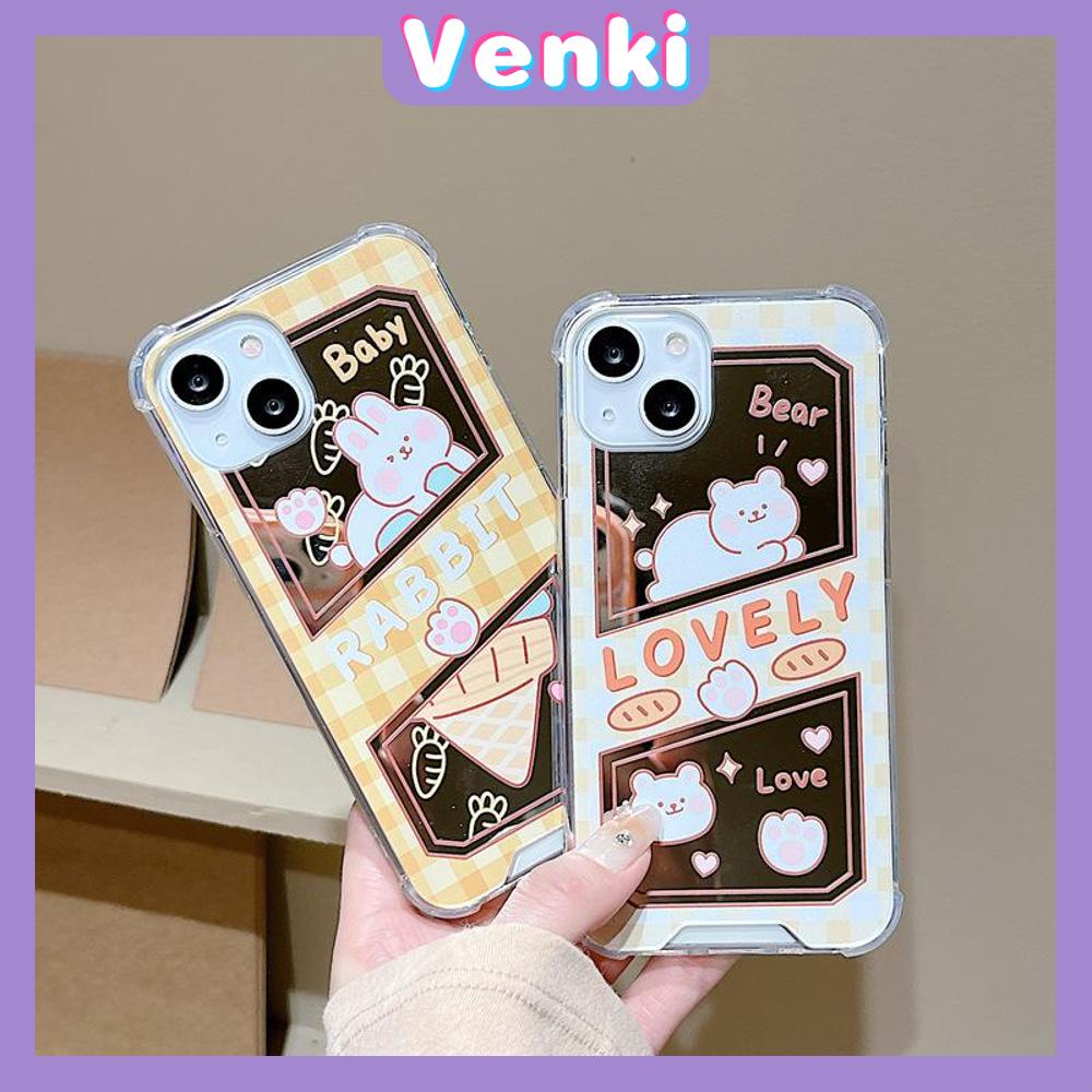 iPhone Case Acrylic Luxury Makeup Mirror Airbag Shockproof Protection Camera Cartoon Bear Cute Compatible For iPhone 11 iPhone 13 Pro Max iPhone 12 Pro Max iPhone 7Plus iPhone xr