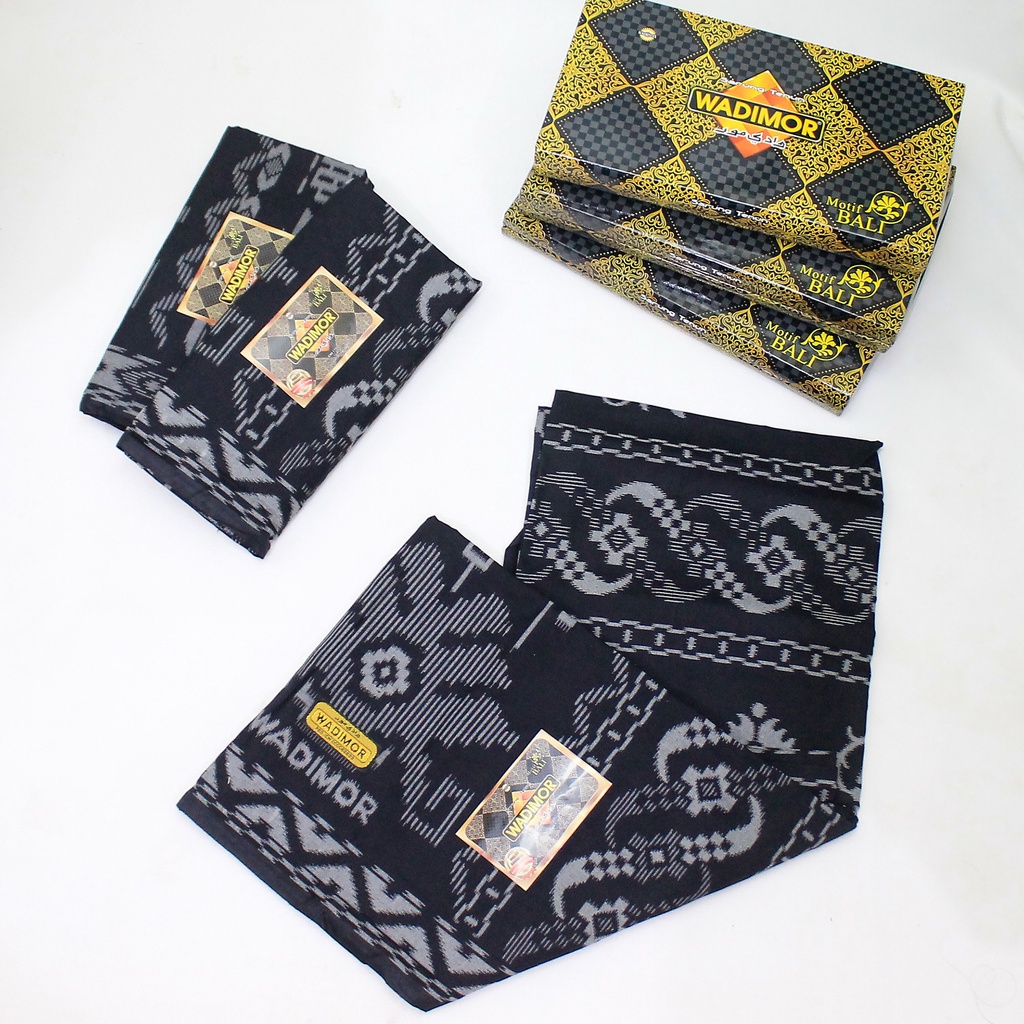 [BLACK] sarung WADIMOR motif BALI khusus hitam BLACK Sarung Pria Tenun Tradisional Songket Batik Premium Dewasa Sholat Santri