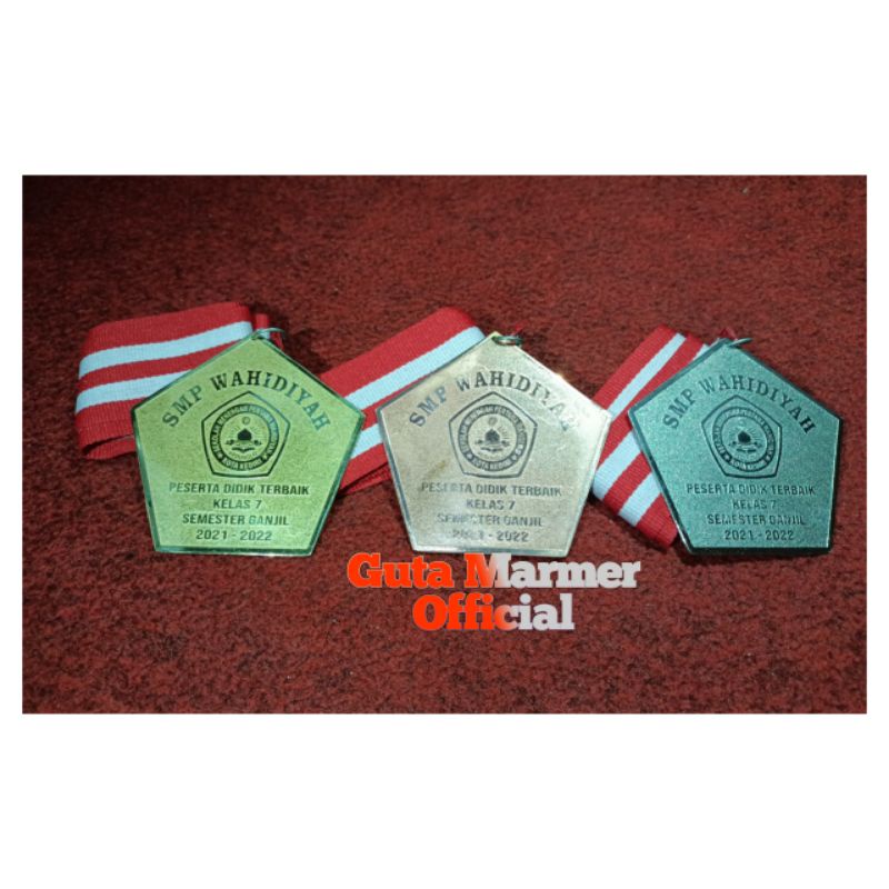 Medali Kuningan Kejuaraan 1-3 Model Segilima