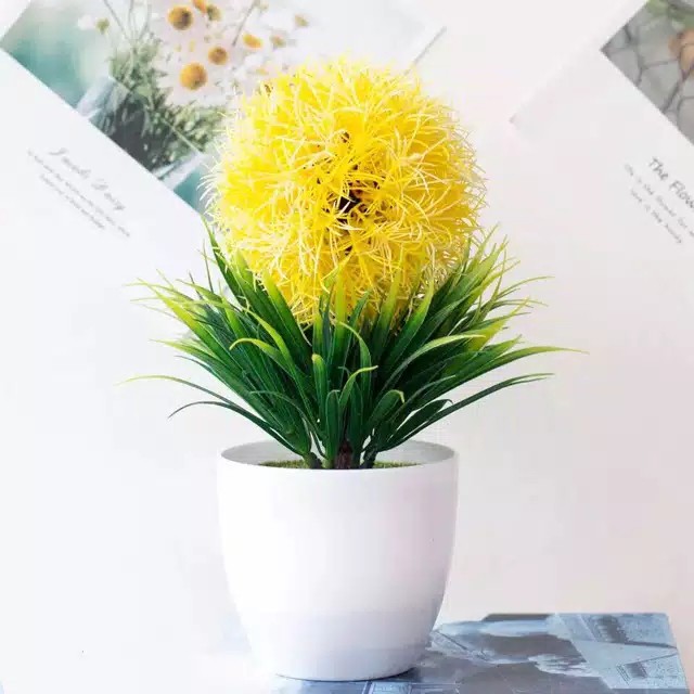 Kunataruma AM346 Bunga plastik / Pajangan bunga Artifisial / Snapdragon Vas-Yellow