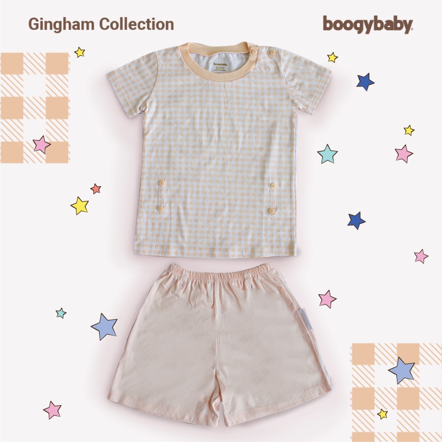 Makassar ! New Boogybaby Gingham Setelan Pendek Oblong ( 2 Pcs )