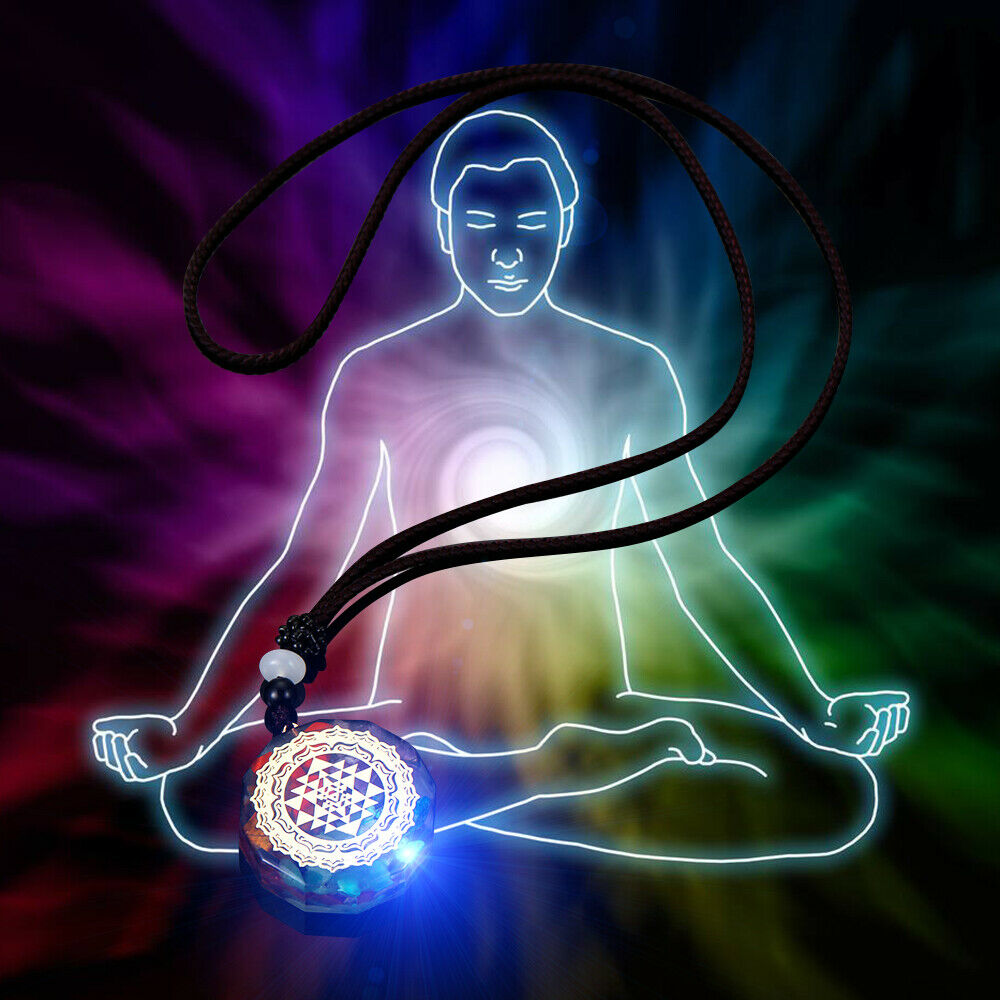 Orgonite Pendant Sri Yantra Natural Crystal Agate Necklace/Sacred Geometry Chakra Energy Necklace Meditation Jewelry