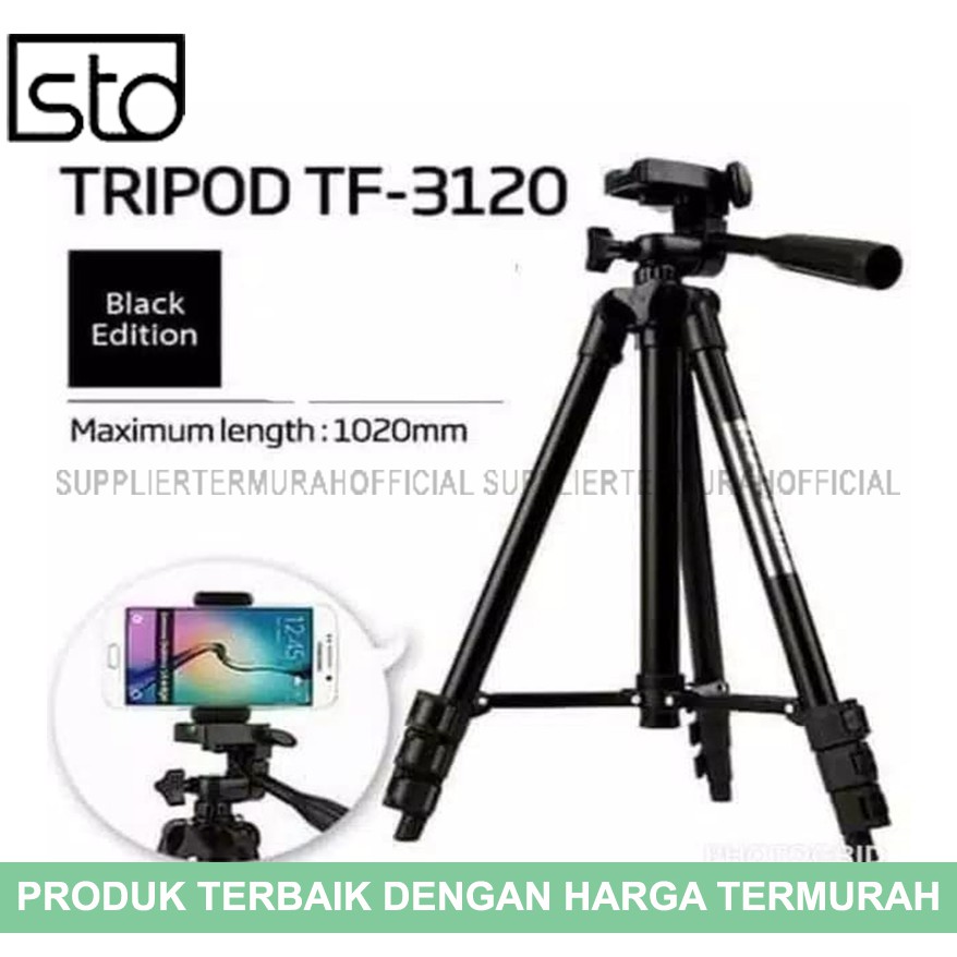 Tripod TF-3120 Black Edition - Tripod Kamera 3120 Free Holder U