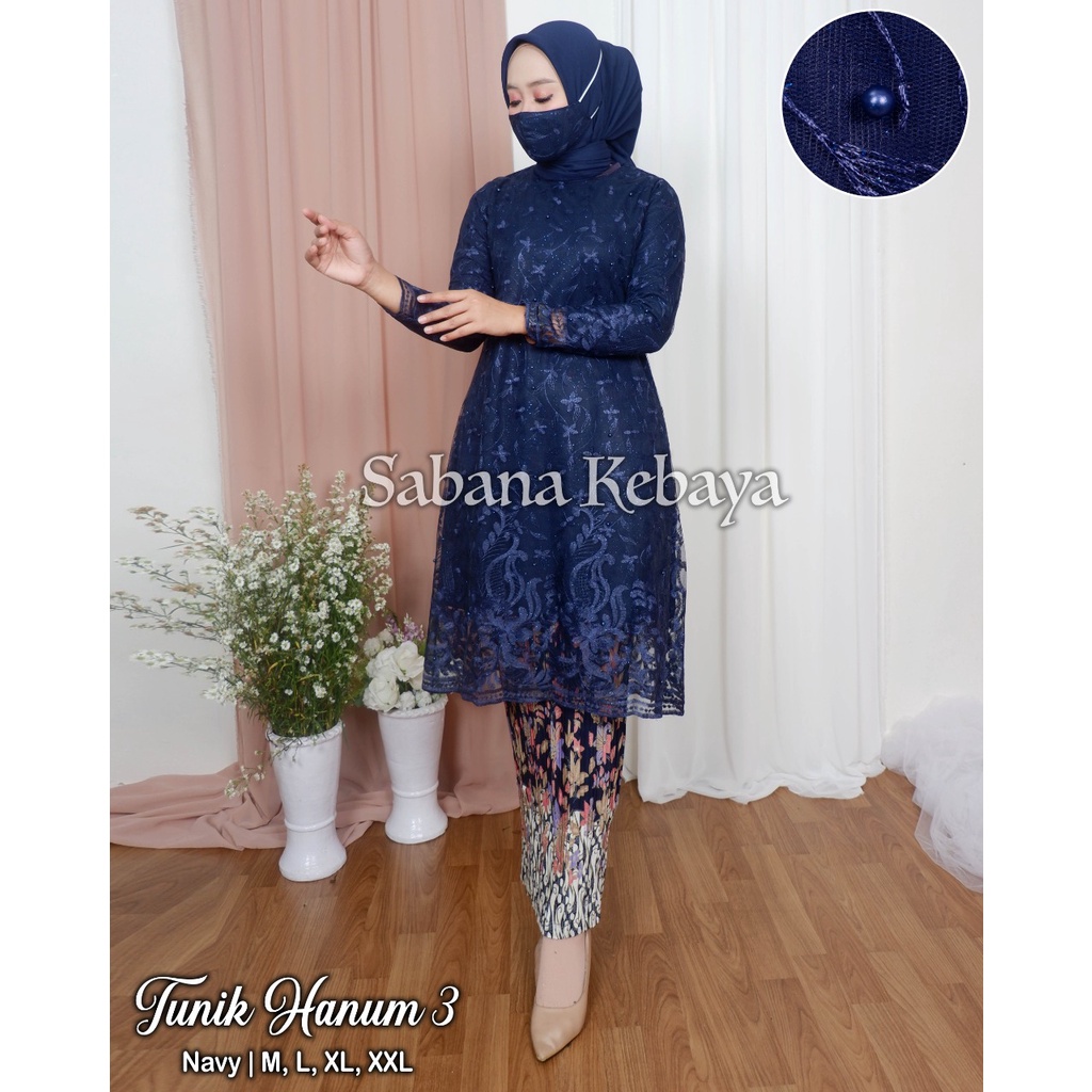 SAB&gt; KEBAYA TILLE HANUM / BAJU KEBAYA TUNIK TERBARU / TUNIK KEBAYA / KEBAYA MODERN /SET KEBAYA PESTA