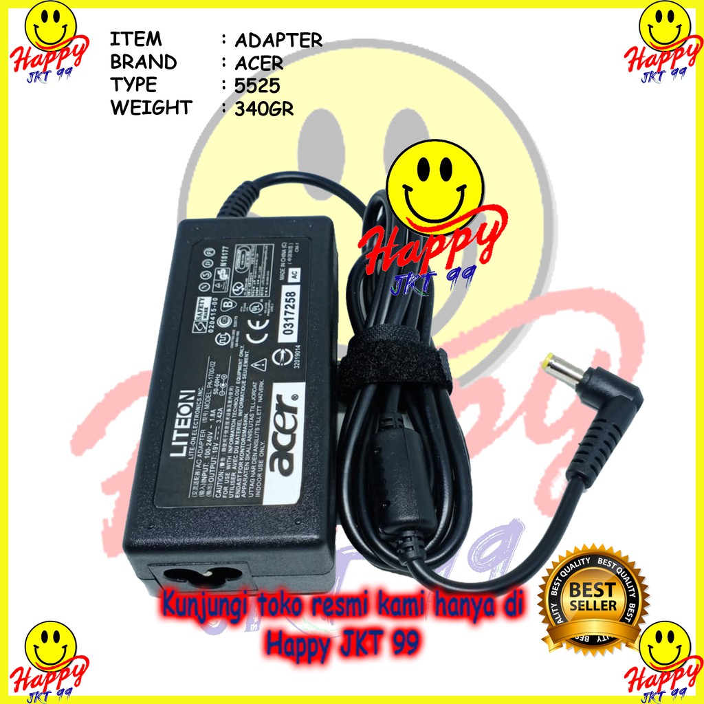 [ HAPPY JKT 99 ] ADAPTOR CHARGER LAPTOP ACER ASPIRE E1-470 E5-471 E5-411G E5-411