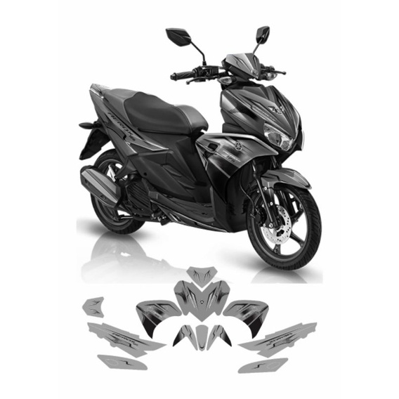 Decal Striping Yamaha Aerox 125 Full Body Variasi Gravis Abu hitam
