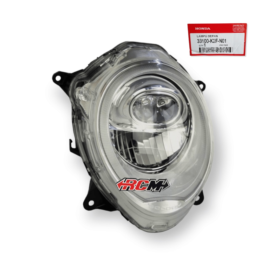 33100-K2F-N01 REFLEKTOR REFLECTOR LIGHT ASSY FRONT COMB HEAD LAMP HEADLAMP LAMPU DEPAN UTAMA BESAR MIKA MICA KACA NEW SCOOPY FI F1 LED TH 2021 ORI ORIGINAL HONDA AHM HGP ASLI