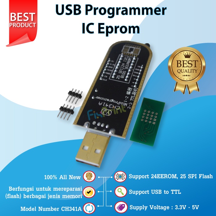 USB Programmer IC Eprom CH341A Module Flash BIOS Eeprom 24 25 Series Alat Program IC Eprom BIOS