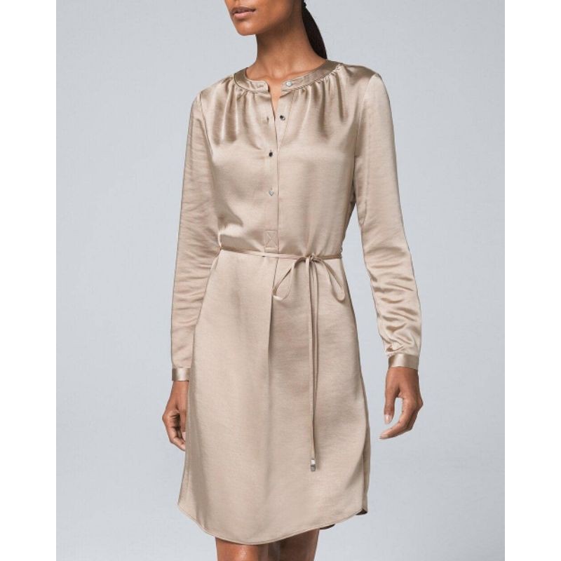 WHBM Satin Shirt Dress