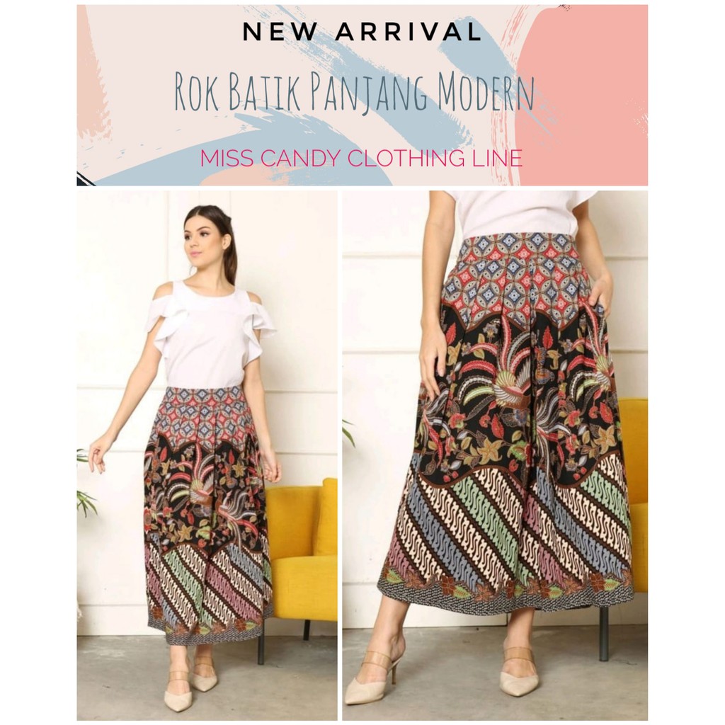 Rok Batik Panjang / Rok Batik Panjang Modern / Rok Batik Panjang Model Lipat