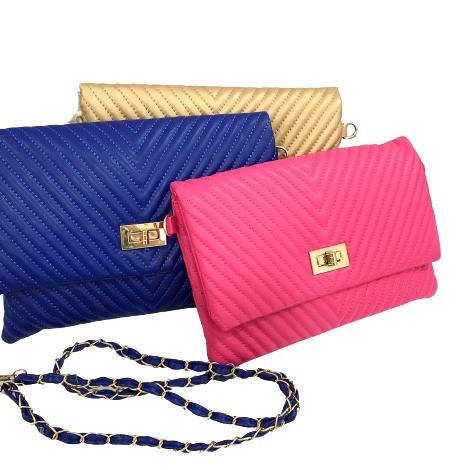 Terbaru.. SALE  TAS WANITA CLUTCH chevron handbag wanita CHEVRON YSL IMPORT BATAM