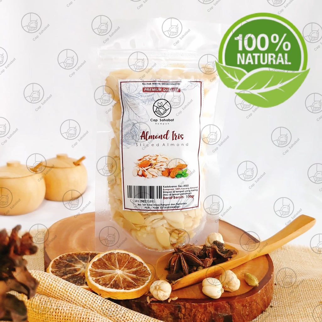

100gr Kacang Almond Iris / Sliced Almond / Rempah / JSR 100%
