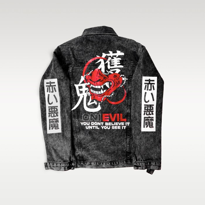 PAPAGO - JAKET JEANS - JAKET DENIM PRIA - ONI EVIL - L