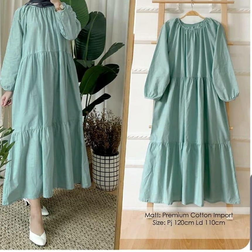 ✲ Sabrina Midi Dress Tunik Jumbo | Tunik Muslim Polos Terkini ➪