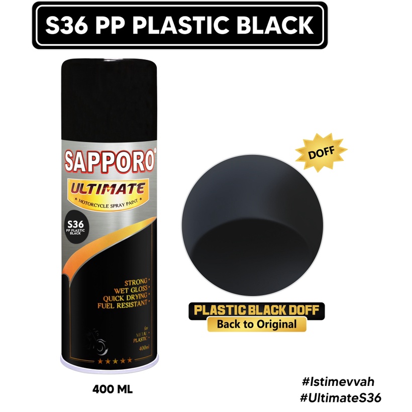 Sapporo Ultimate S36 PP Plastic Black / Sapporo / Cat Spray Semprot Aerosol Terbaik